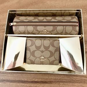 Coach Makeup Brush Case and Mirror